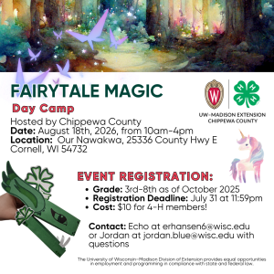 Fairy Tale Magic Day Camp for 4-H Youth Grades 3–8