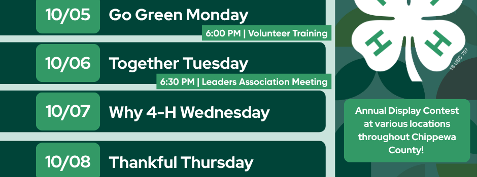 National 4-H Week October 4-10, 2026